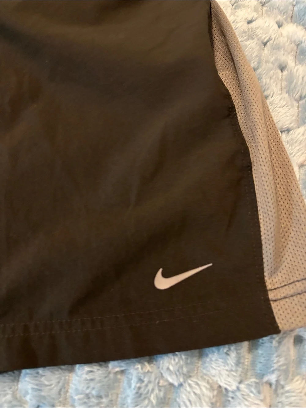 Nike Black Athletic Shorts with Gray Side Panels
